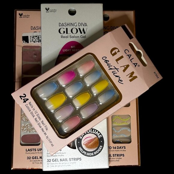 Press-on nail set and gel nail strips bundle - Picture 1 of 5